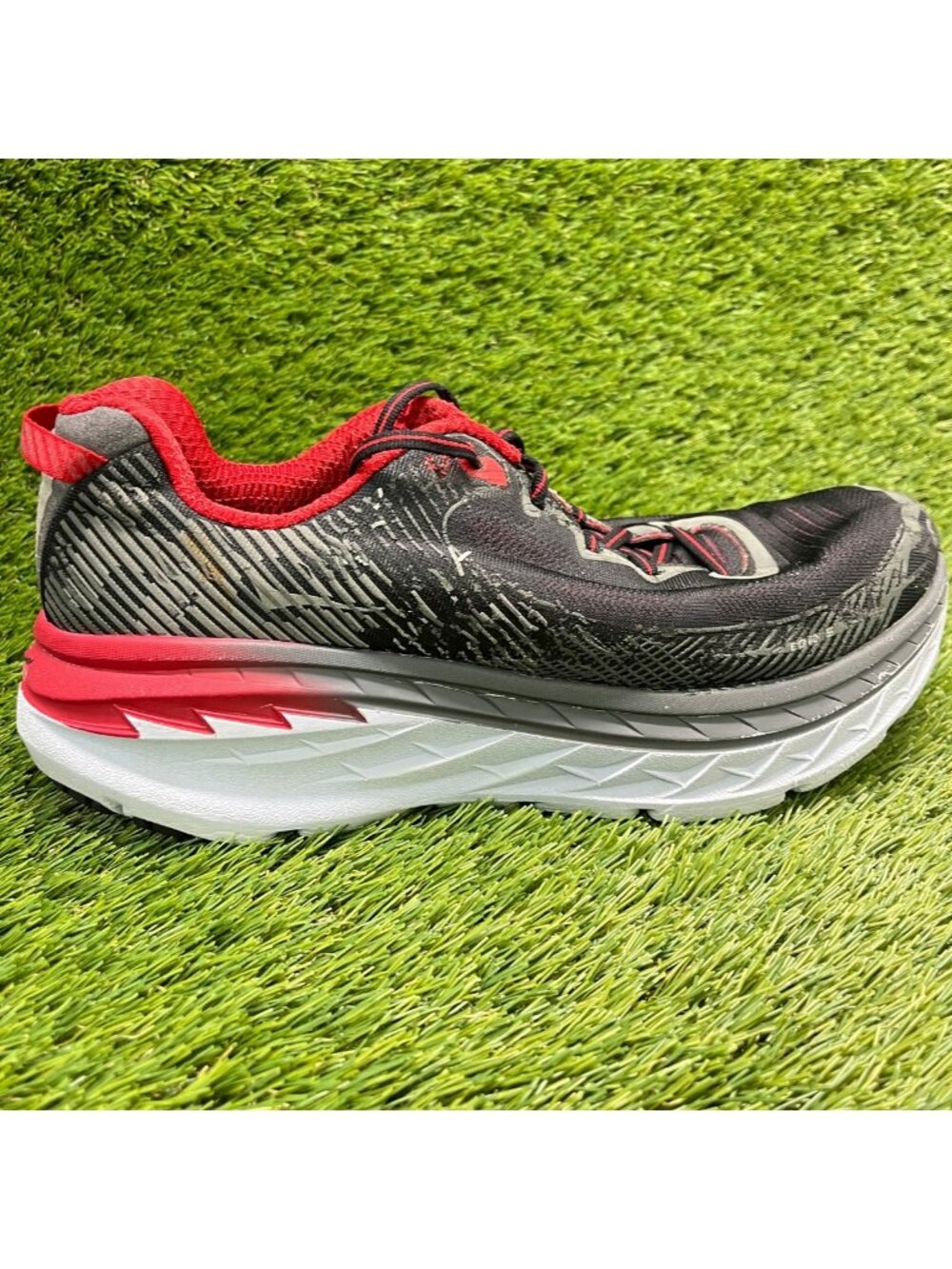 Hoka One One Bondi 5 Mens Size 10 Black Red Athletic Running Shoes Sneakers